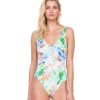 One Pieces Gottex | Gottex Aquarelle Underwire One Piece Swimsuit Gottex Aquarelle Green