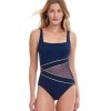 One Pieces Gottex | Gottex Onyx Full Coverage Square Neck One Piece Swimsuit