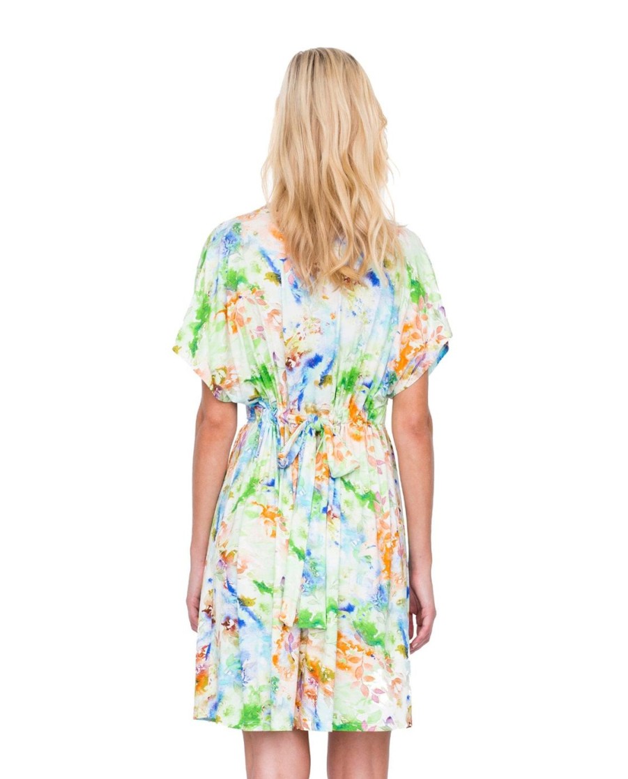 Cover Ups Gottex | Gottex Aquarelle Beach Cover Up Dress Gottex Aquarelle Green