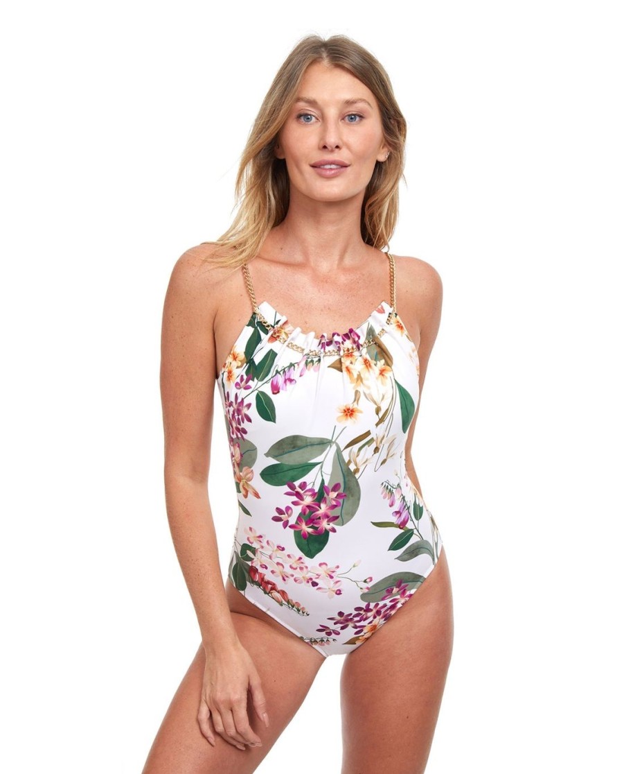 One Pieces Gottex | Round Neck One Piece Swimsuit Gottex Sardinia