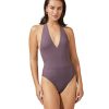 One Pieces Gottex Luma | Luma Blair Halter Surplice Sexy Back One Piece Swimsuit