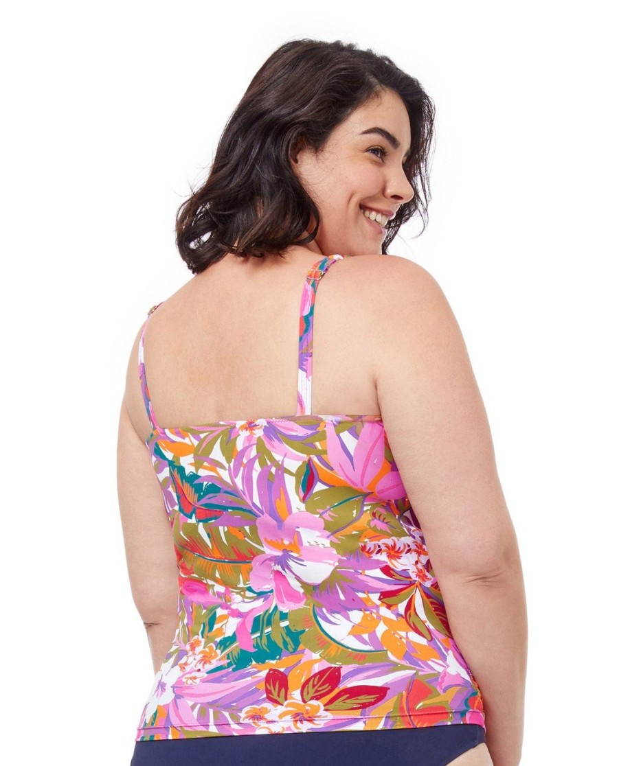 Plus Size Profile by Gottex | Profile By Gottex Tropikaia Plus Size Shirred Underwire Tankini Top Profile Tropikaia