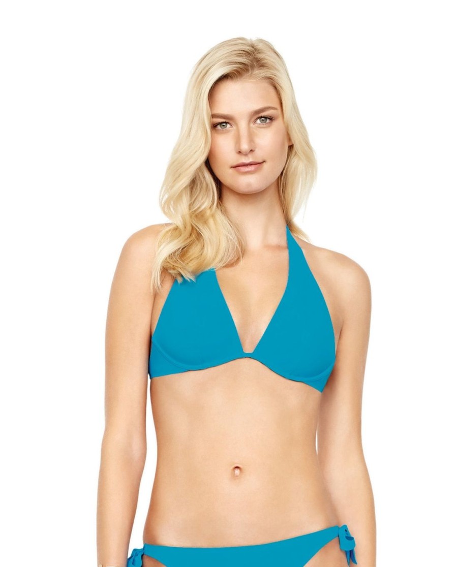 Bikinis Gottex | Gottex Au Naturel Underwire Halter Bikini Top Gottex Au Naturel Turquoise