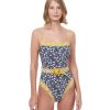 One Pieces Gottex Luma | Luma Shimmering Daisies Square Neck Underwire One Piece Swimsuit