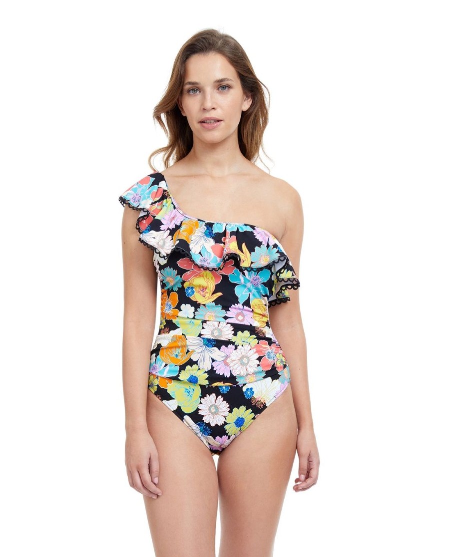 One Pieces Profile by Gottex | Profile By Gottex Rising Sun Ruffle One Shoulder One Piece Swimsuit