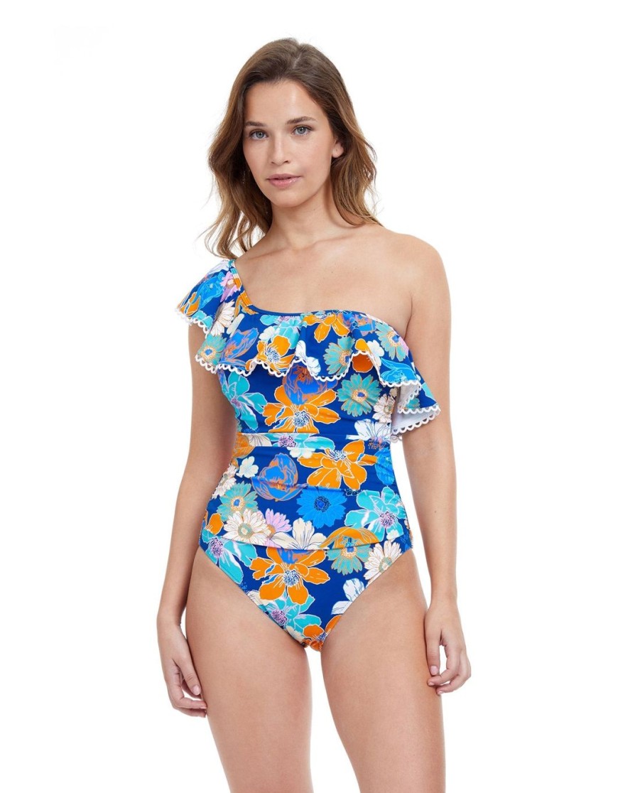 One Pieces Profile by Gottex | Profile By Gottex Rising Sun Ruffle One Shoulder One Piece Swimsuit