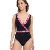 One Pieces Profile by Gottex | Profile By Gottex Palm Springs V-Neck One Piece Swimsuit Profile Palm Springs Black