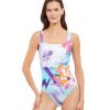 One Pieces Gottex | Full Coverage Square Neck One Piece Swimsuit Gottex La Vie Est Belle