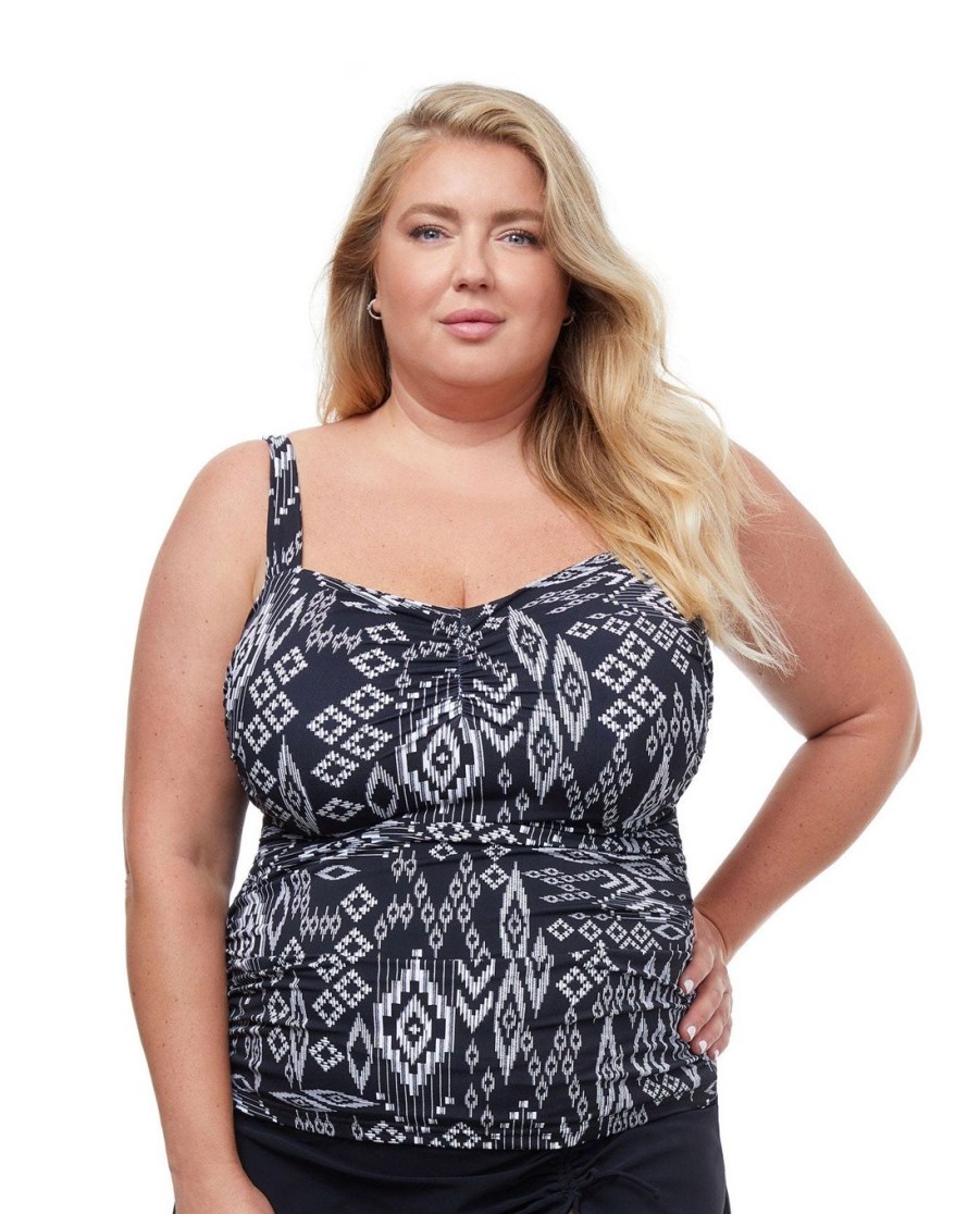 Plus Size Profile by Gottex | Profile By Gottex Peruvian Nights Plus Size Sweetheart Underwire Tankini Top Profile Peruvian Nights