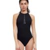 One Pieces Free Sport | Free Sport Ultimate Wave High Neck Y-Back Zipper One Piece Swimsuit