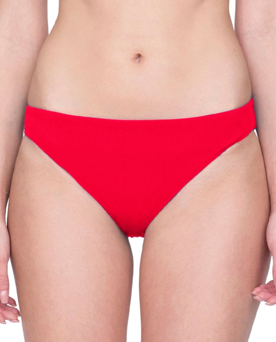 Bikinis Gottex | Gottex Vista Classic Mid Rise Hipster Bikini Bottom Gottex Vista Red