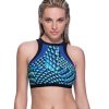 Bikinis Free Sport | Free Sport Formation High Neck D-Cup H-Back Bikini Top Free Sport Formation Blue