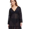 Cover Ups Profile by Gottex | Profile By Gottex Tutti Frutti V-Neck Mesh Tunic Cover Up Profile Tutti Frutti Black