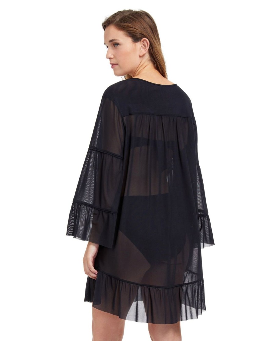 Cover Ups Profile by Gottex | Profile By Gottex Tutti Frutti V-Neck Mesh Tunic Cover Up Profile Tutti Frutti Black