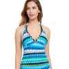 Tankinis Profile by Gottex | Profile By Gottex Moroccan Escape V-Neck Halter Tankini Top Profile Moroccan Escape Blue