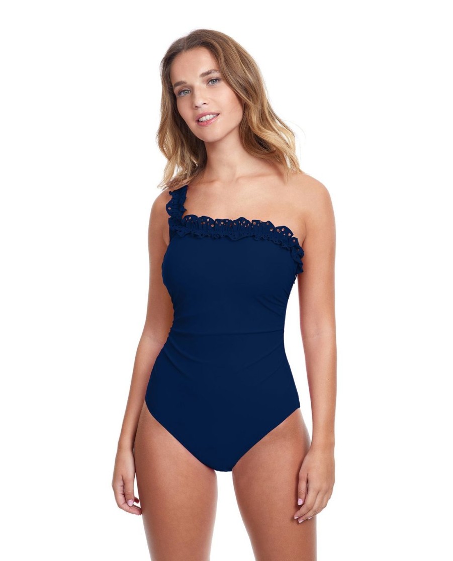 One Pieces Profile by Gottex | Profile By Gottex Hula Dance Ruffle One Shoulder One Piece Swimsuit