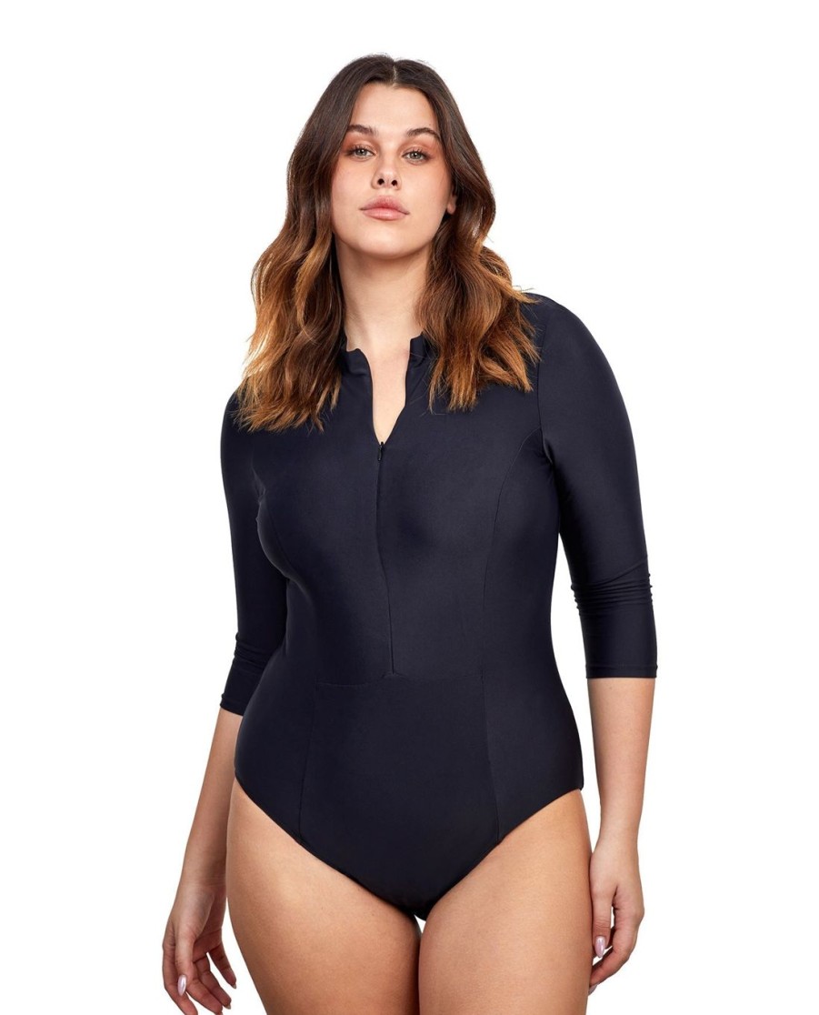 Gottex Modest Gottex Modest | Gottex Modest High Neck Long Sleeve One Piece Swimsuit Gottex Modest Black