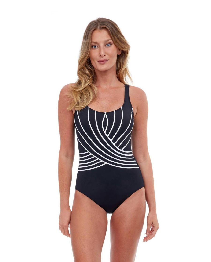 One Pieces Gottex | Gottex Embrace Full Coverage Square Neck One Piece Swimsuit