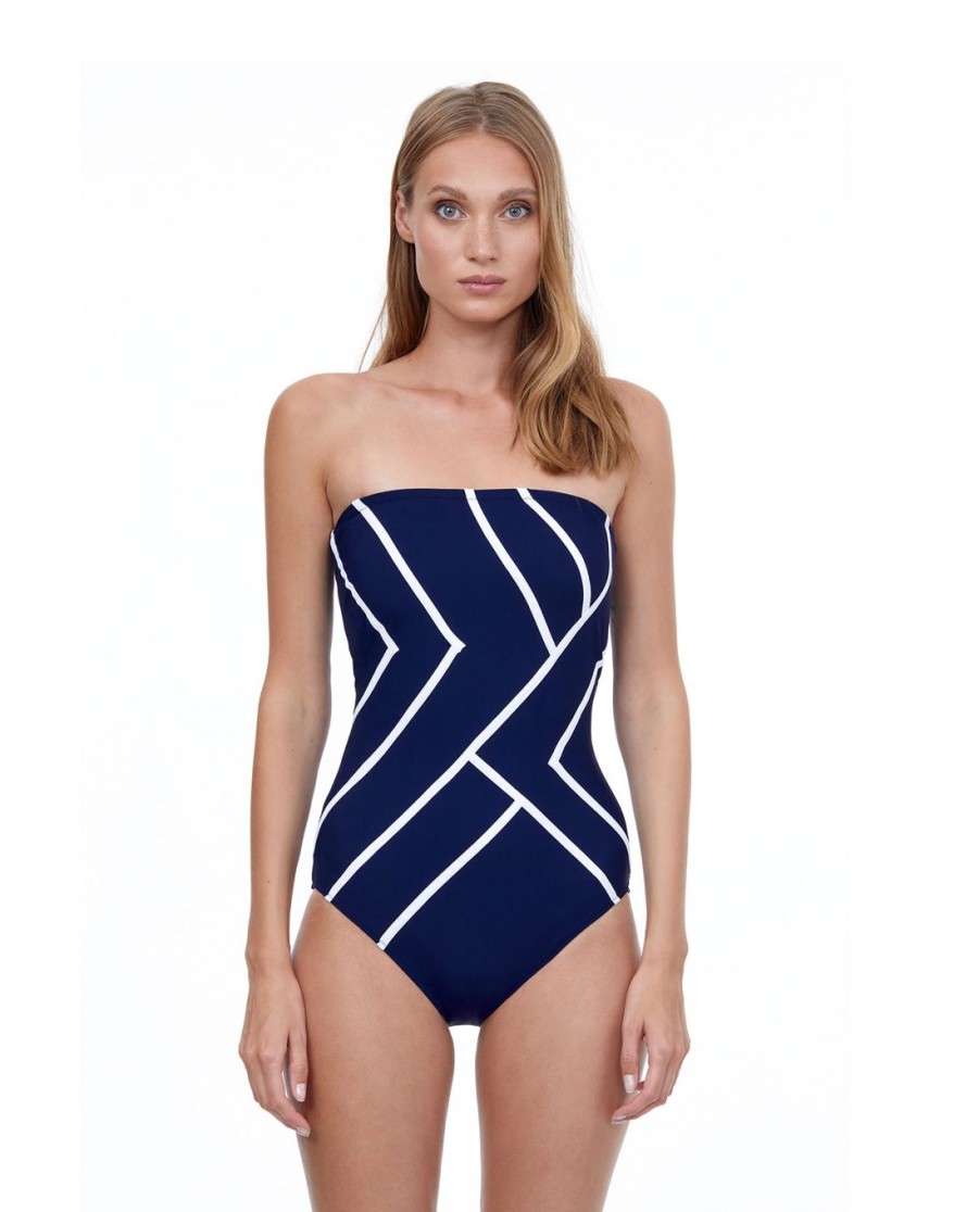 One Pieces Gottex | Gottex Mirage Bandeau One Piece Swimsuit