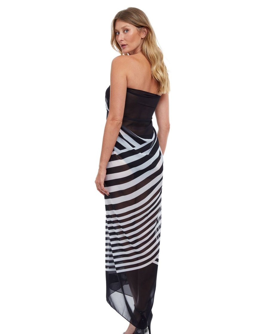 Cover Ups Gottex | Gottex Mirage Full Length Pareo Gottex Mirage Black And White