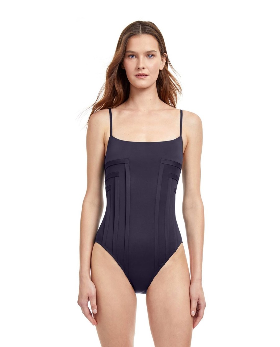 One Pieces Gottex | Gottex Paloma Shaped Square Neck One Piece Swimsuit