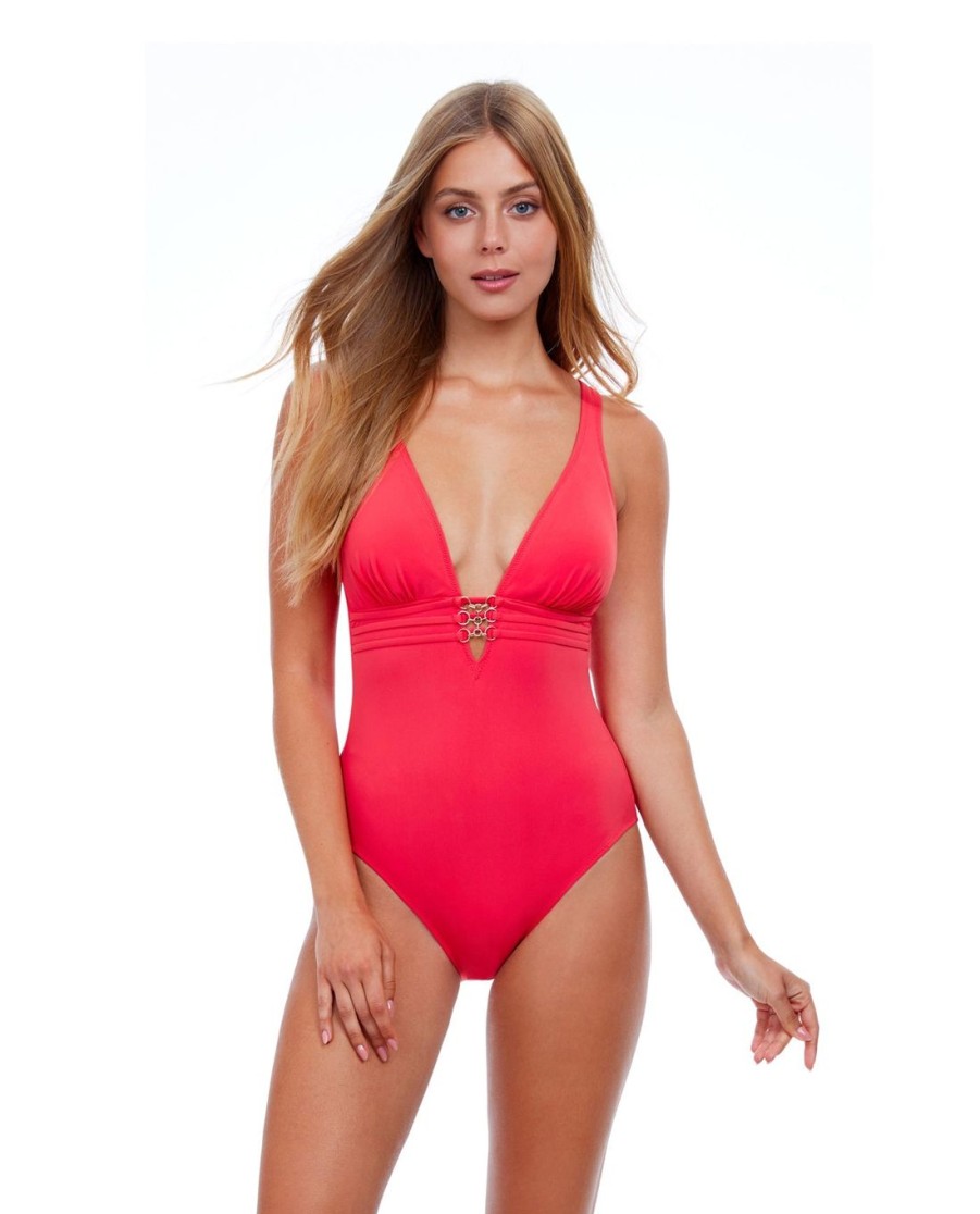 One Pieces Profile by Gottex | Profile By Gottex Bellini Deep V Halter One Piece Swimsuit Profile Bellini