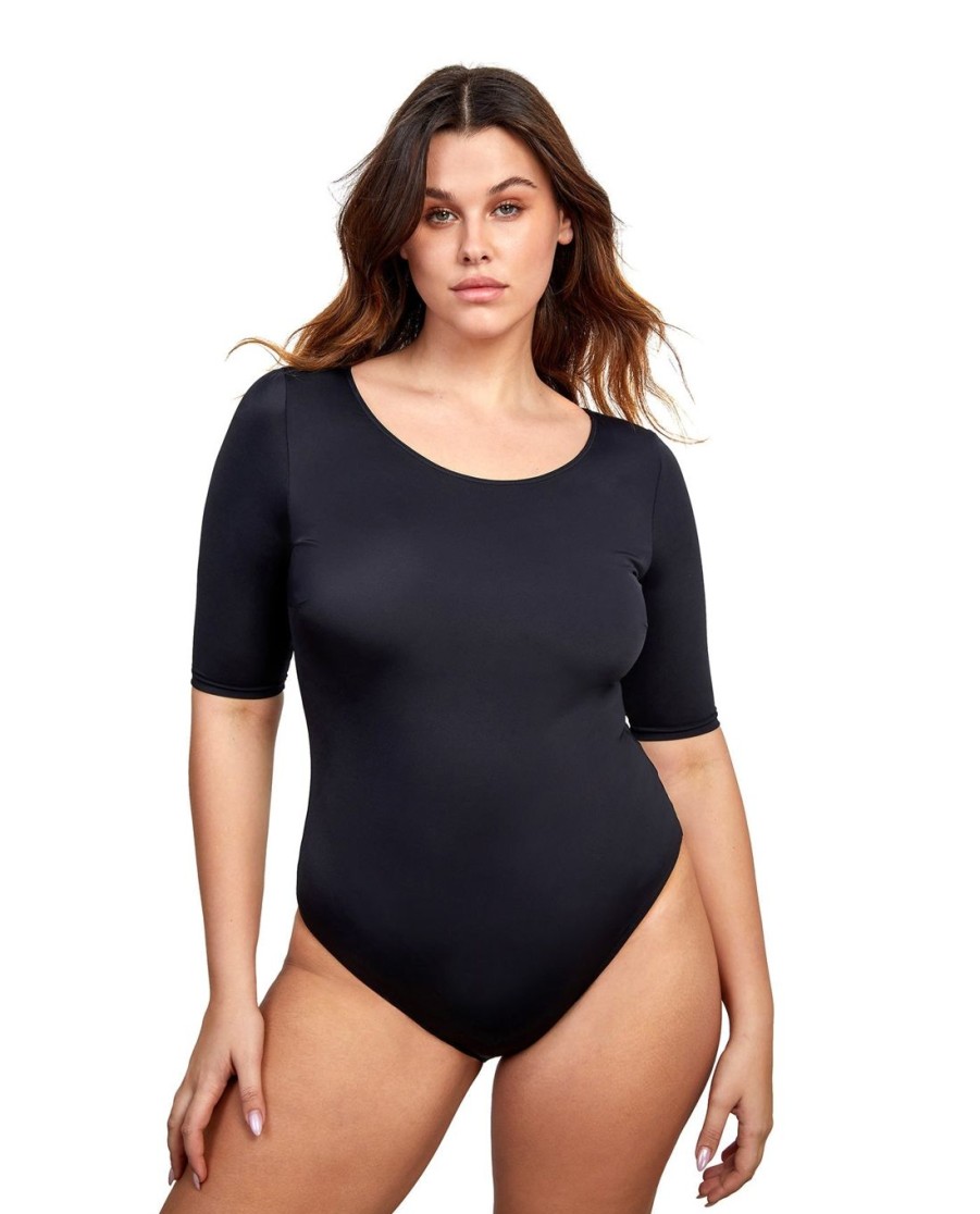 Gottex Modest Gottex Modest | Gottex Modest Round Neck Short Sleeve One Piece Swimsuit Gottex Modest Black