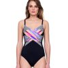 One Pieces Gottex | V-Neck Cross Over Surplice One Piece Swimsuit Gottex Utopia