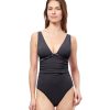 One Pieces Profile by Gottex | Profile By Gottex Kundala Deep V-Neck One Piece Swimsuit