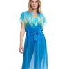 Cover Ups Gottex | Gottex Moroccan Sky Belted Kimono Cover Up Gottex Moroccan Sky Blue