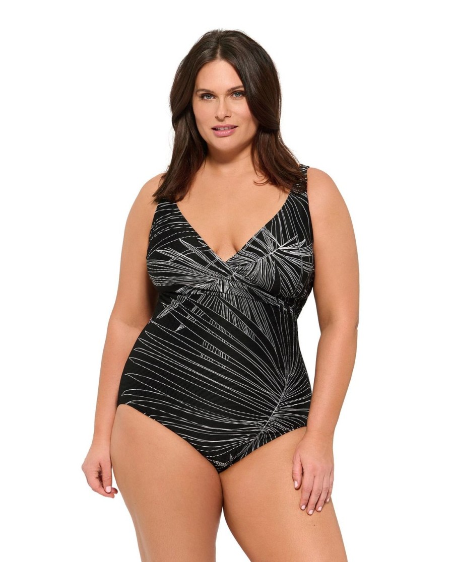 Plus Size Gottex | Gottex Palla Plus Size Surplice V-Neck Swimsuit