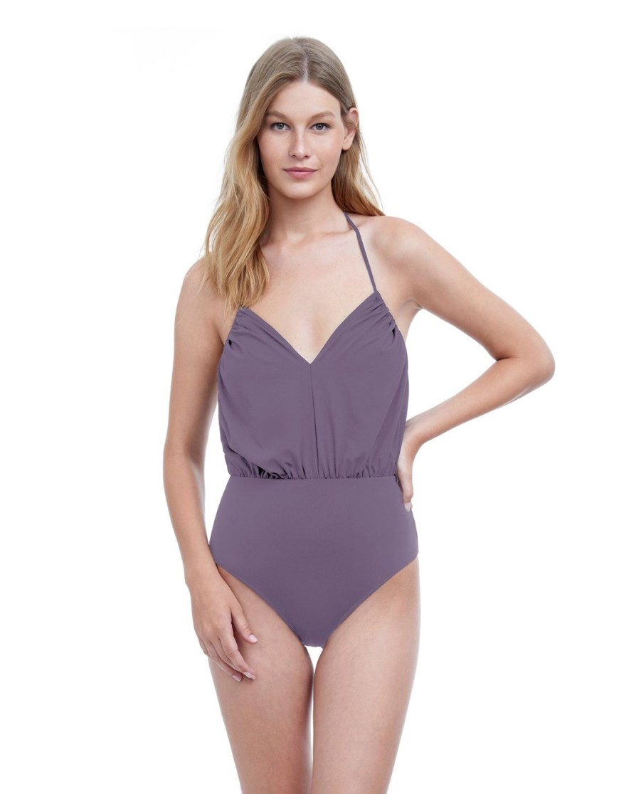 One Pieces Gottex | Gottex Front Row Halter Blouson One Piece Swimsuit