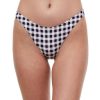 Bikinis Gottex Luma | Luma Retro Glow Side Tab Sexy Bikini Bottom Luma Retro Glow Black And White