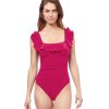 One Pieces Profile by Gottex | Profile By Gottex Tutti Frutti Square Neck Ruffle One Piece Swimsuit Profile Tutti Frutti Cherry