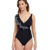 One Pieces Profile by Gottex | Profile By Gottex Lola V-Neck Surplice Ruffle One Piece Swimsuit Profile Lola