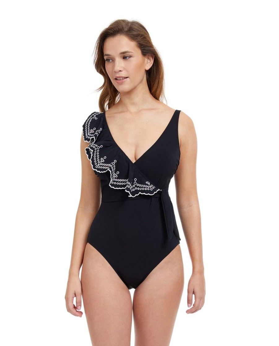 One Pieces Profile by Gottex | Profile By Gottex Lola V-Neck Surplice Ruffle One Piece Swimsuit Profile Lola