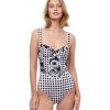 One Pieces Gottex Luma | Luma Retro Glow Corset Underwire One Piece Luma Retro Glow Black And White