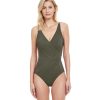 One Pieces Gottex | Gottex Lattice V-Neck Surplice One Piece Swimsuit