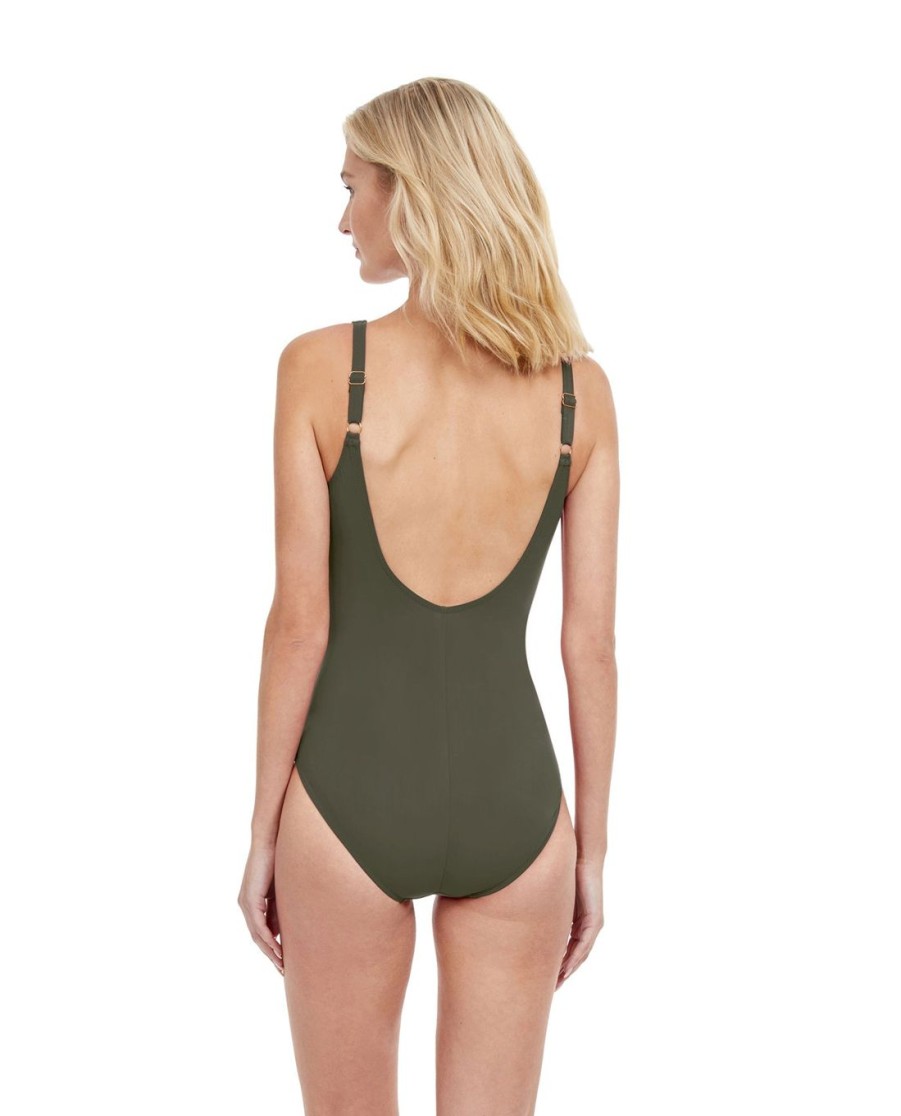 One Pieces Gottex | Gottex Lattice V-Neck Surplice One Piece Swimsuit