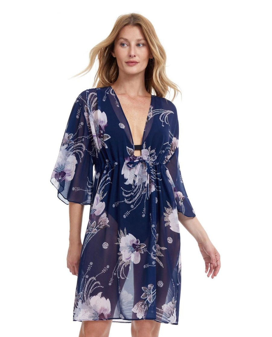 Cover Ups Gottex | Deep V-Neck Cover Up Dress Gottex Dolce Vita