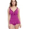 One Pieces Profile by Gottex | Profile By Gottex Frill Me Tie Front V-Neck Swimdress