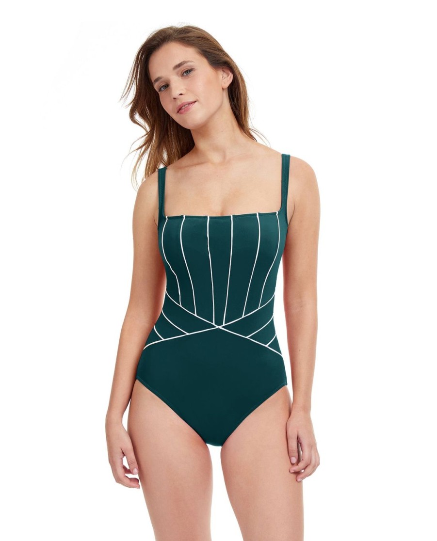 D-G Cup Profile by Gottex | Profile By Gottex Line Up D-Cup Square Neck One Piece Swimsuit