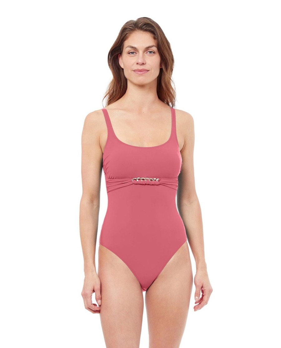 One Pieces Profile by Gottex | Profile By Gottex Unchain My Heart Round Neck One Piece Swimsuit