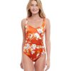 One Pieces Gottex | Gottex Amore Full Coverage Shaped Square Neck One Piece Swimsuit