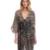 Cover Ups Gottex | Gottex Wildlife Deep V-Neck Cover Up Dress