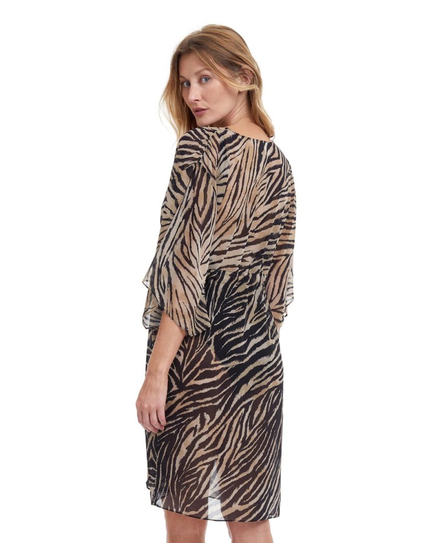 Cover Ups Gottex | Gottex Wildlife Deep V-Neck Cover Up Dress