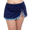 Plus Size Profile by Gottex | Profile By Gottex Ocean Blues Plus Size Side Slit Cinch Swim Skirt Profile Ocean Blues Navy