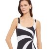 Tankinis Gottex | Gottex Timeless Round Neck Tankini Top Gottex Timeless Black And White