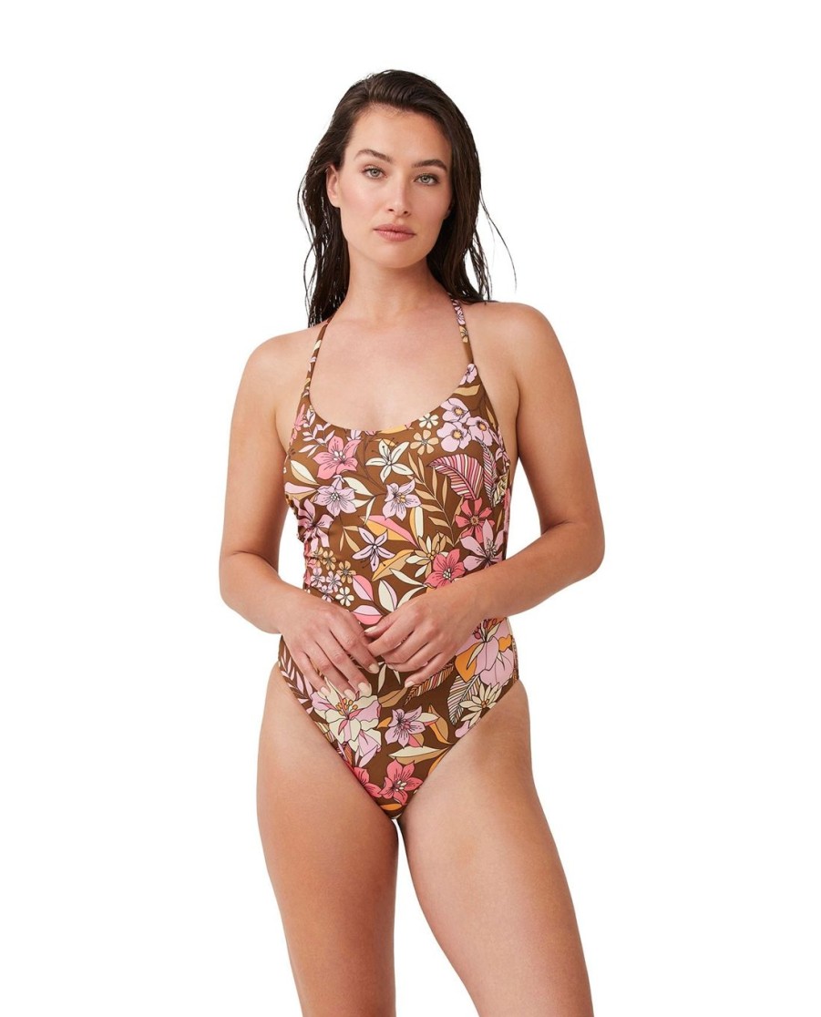 One Pieces Gottex Luma | Luma Resort Flower Scoop Neck One Piece Swimsuit Luma Resort Floras