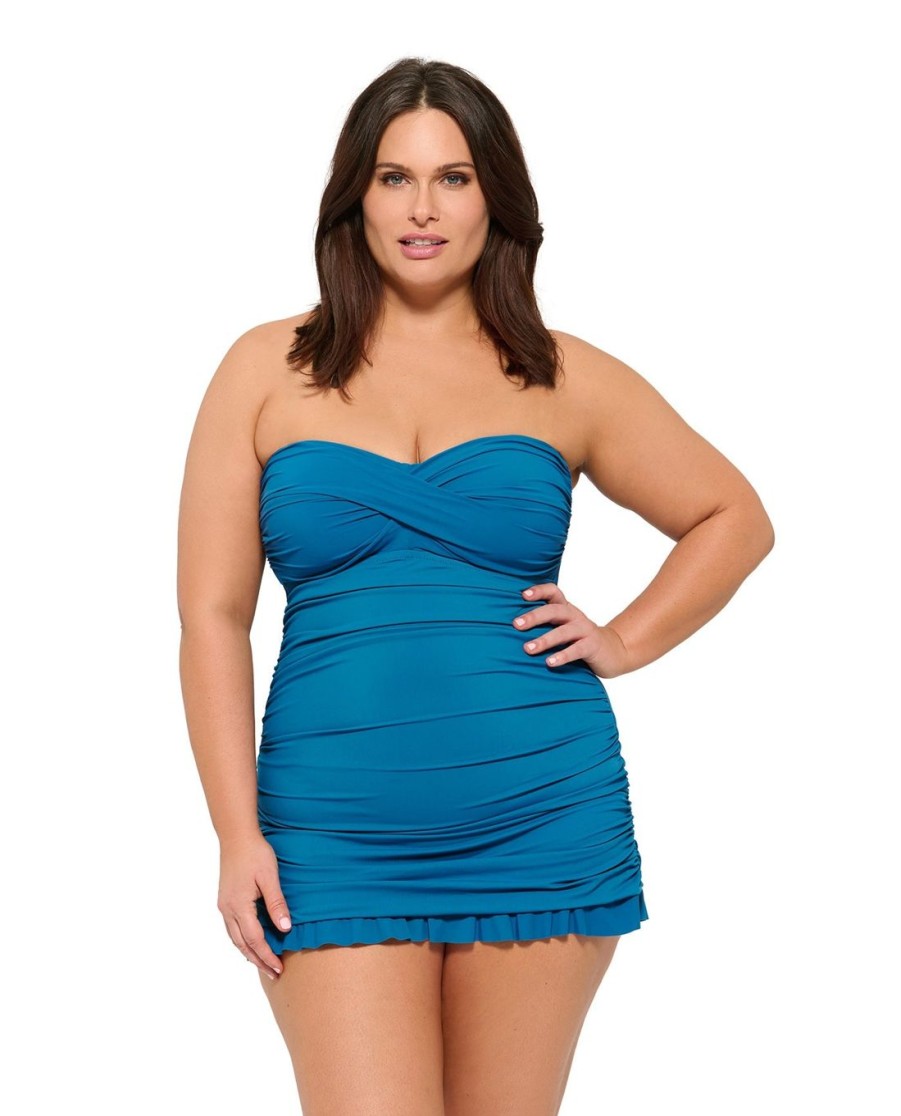 Plus Size Gottex | Plus Size Bandeau Swimdress Gottex Braided Elegance